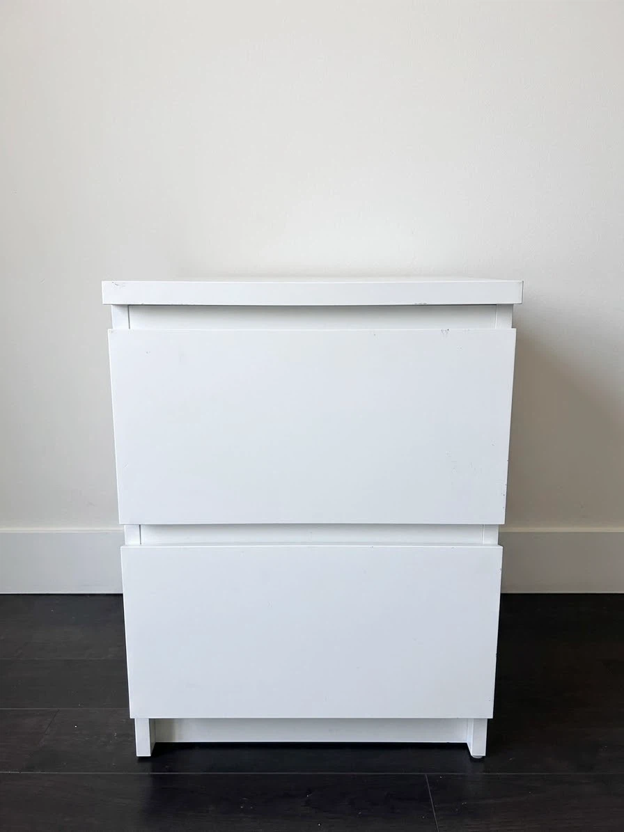 IKEA White 2-Drawer Nightstand (MALM, STORKLINTA)