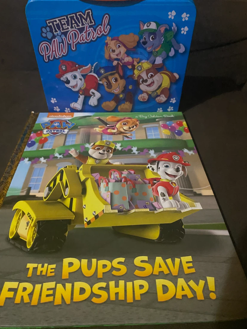 Paw Patrol Tin Lunchbox and "The Pups Save Friendship Day!" Book