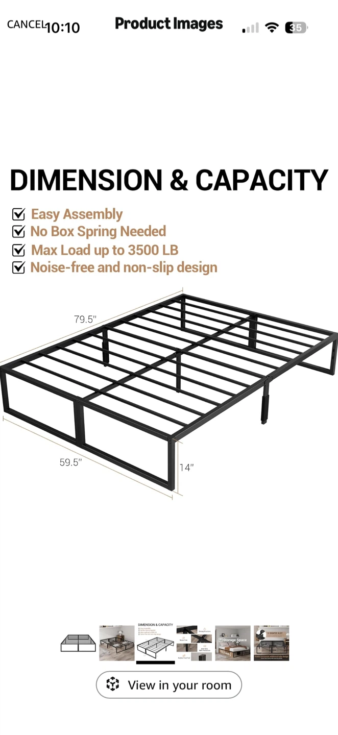 Metal Bed Frame - Queen - photo 2