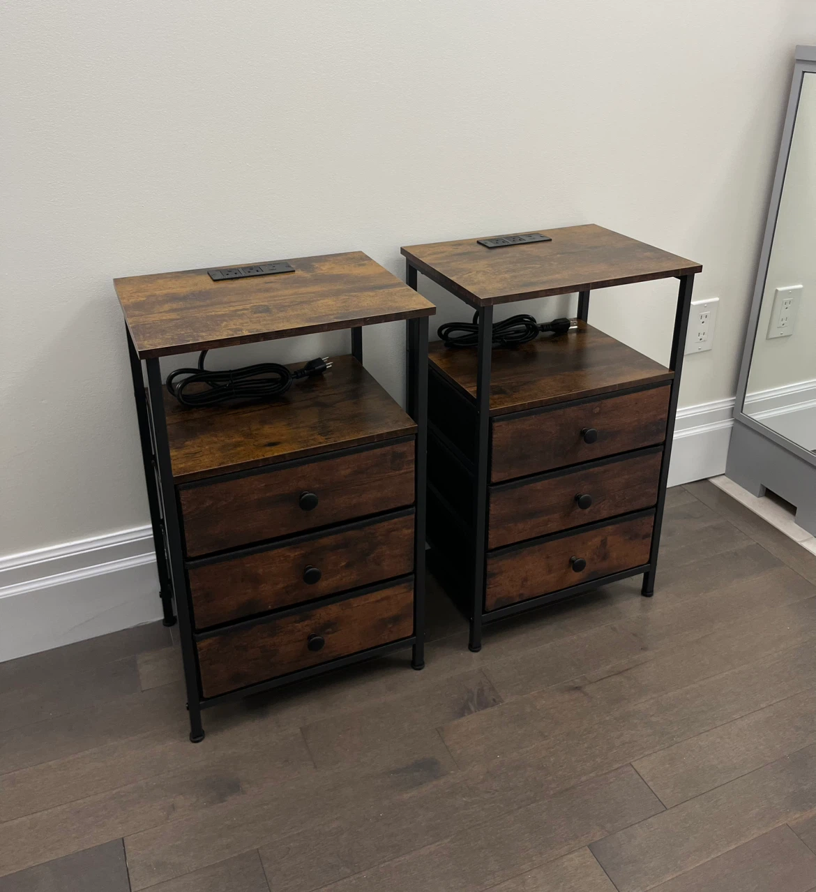 New Set of Brown Tables w/ Power & LED
