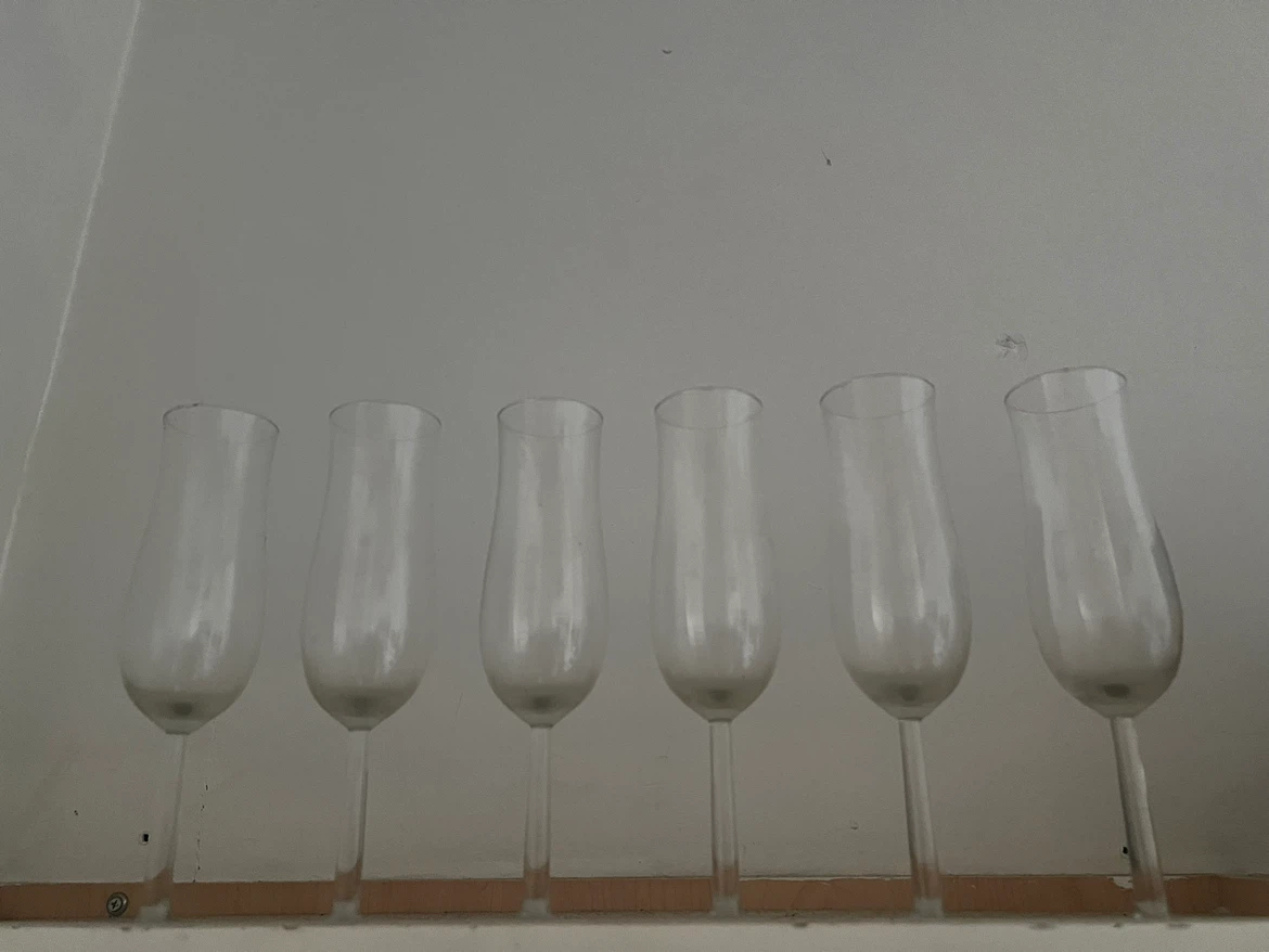 Set of 6 glass champagne flutes - photo 4