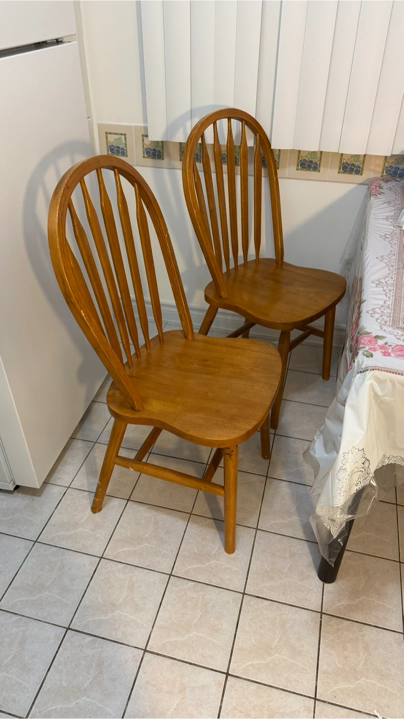 Solid Wood Dining Chairs - Set of 2