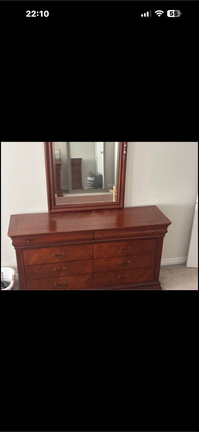 Wooden Dresser and Nightstand Set