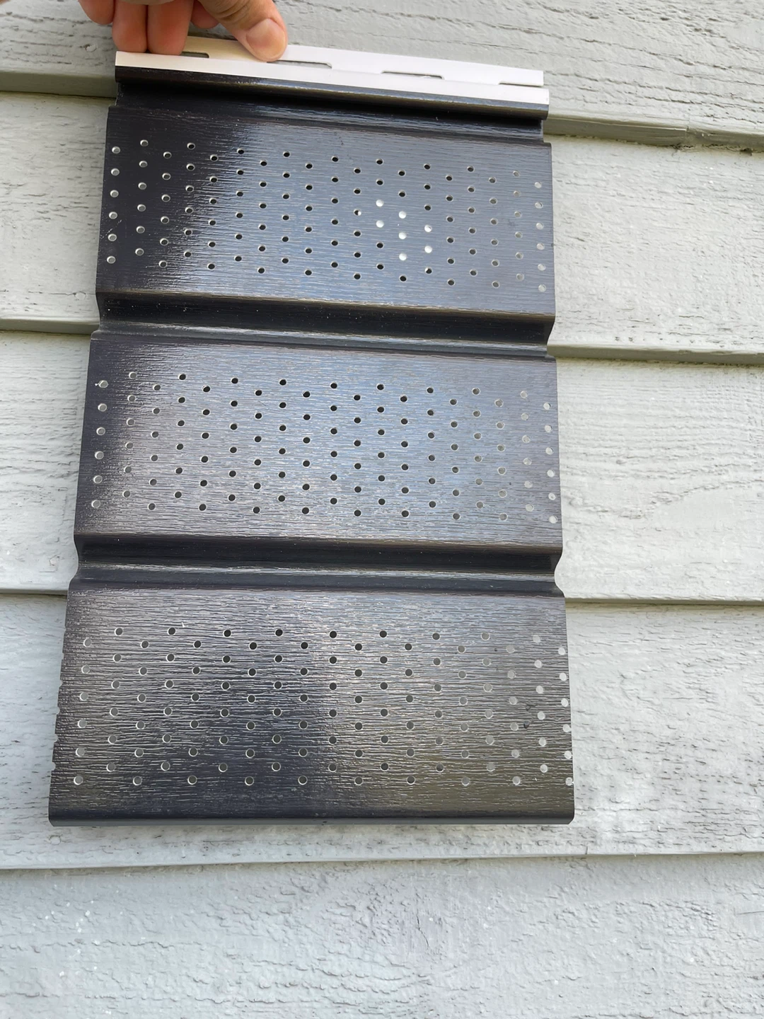 Vented Vinyl Soffit – Box of 12 – 12ft x 1ft Black - photo 2
