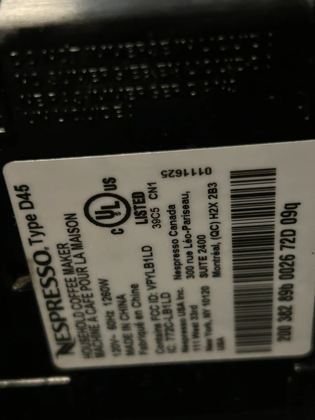 Nespresso Type D45 Coffee Maker - photo 2