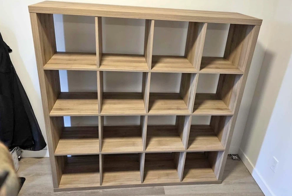 IKEA 4x4 KALLAX shelf oak colour