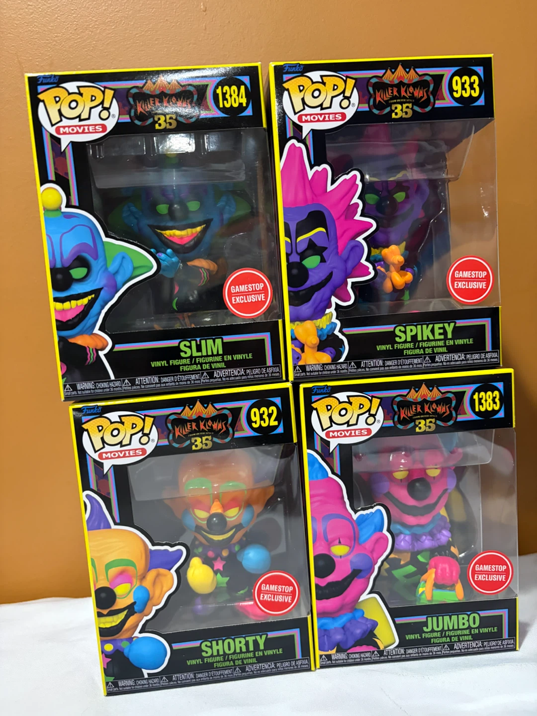 Killer Klowns From Outer Space Funko Pop - Blacklight set