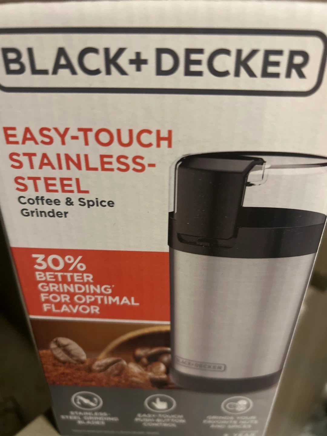 BLACK+DECKER Easy-Touch Stainless-Steel Coffee & Spice Grinder