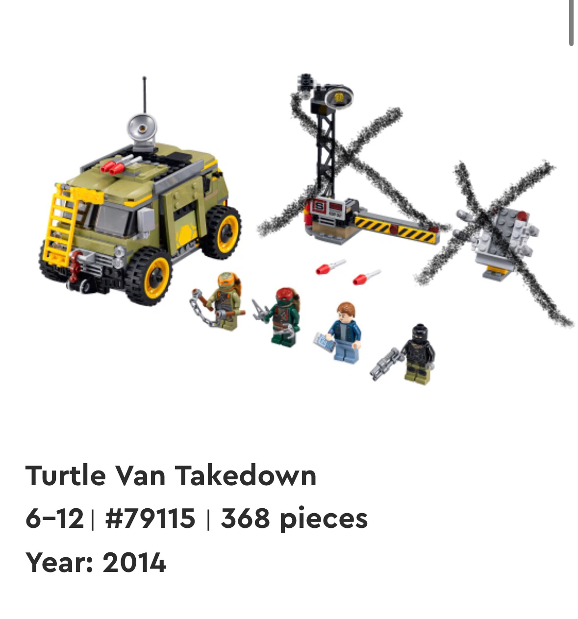 LEGO Turtle Van Takedown 79115 - 90% complete