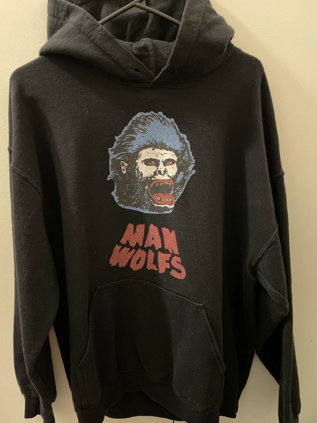 Black "Man Wolves" Hoodie