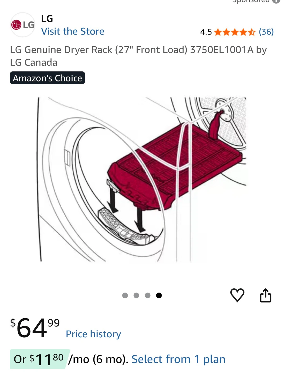 LG front Load Drying rack - photo 4