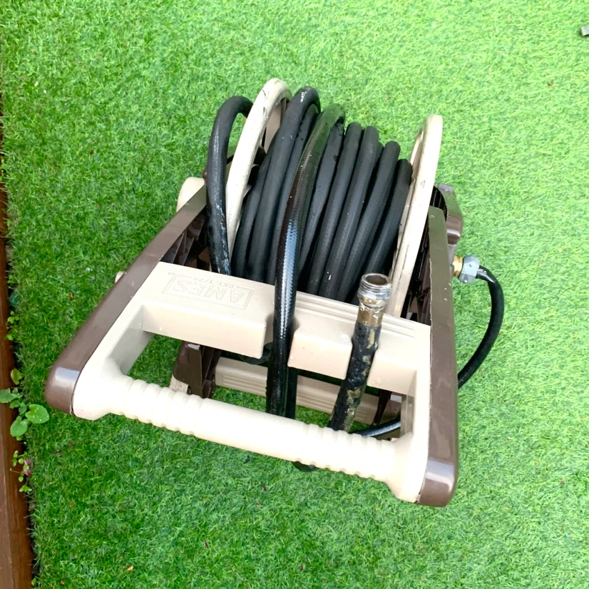 Garden Hose Reel Cart with Wheels Crank Lawn Watering Storage - photo 4