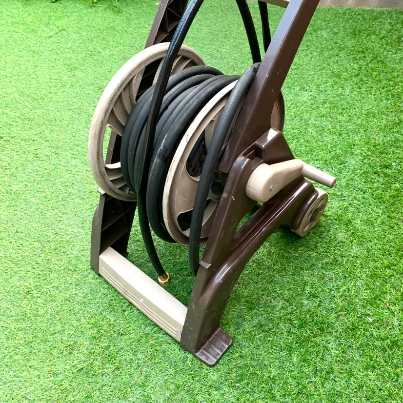 Garden Hose Reel Cart with Wheels Crank Lawn Watering Storage - photo 5
