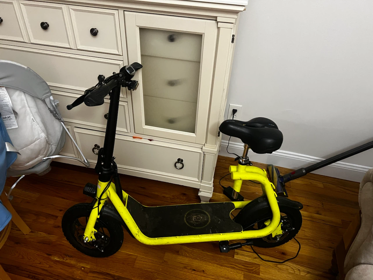 Bright Yellow Electric Scooter with Seat