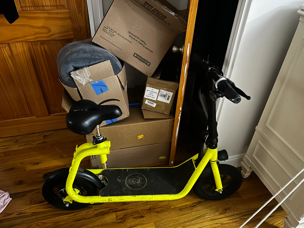 Bright Yellow Electric Scooter with Seat - photo 3