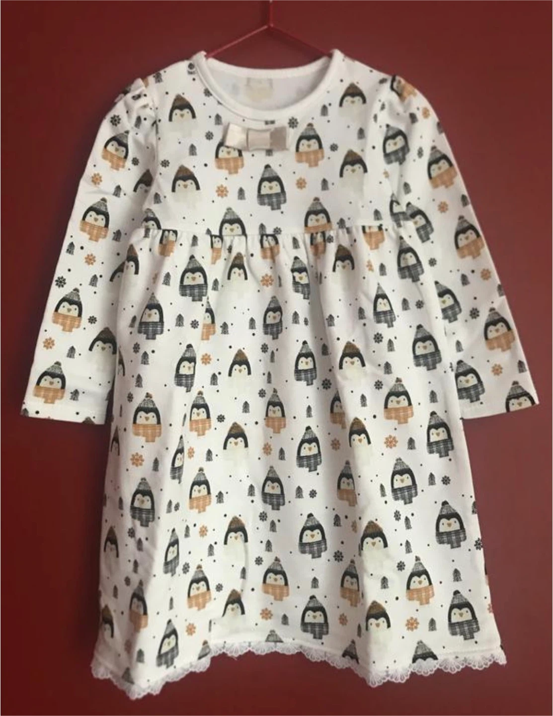 Girls’ Warm Cotton Penguin Dress – Size 92 cm (1,5-2,5Y) - photo 3
