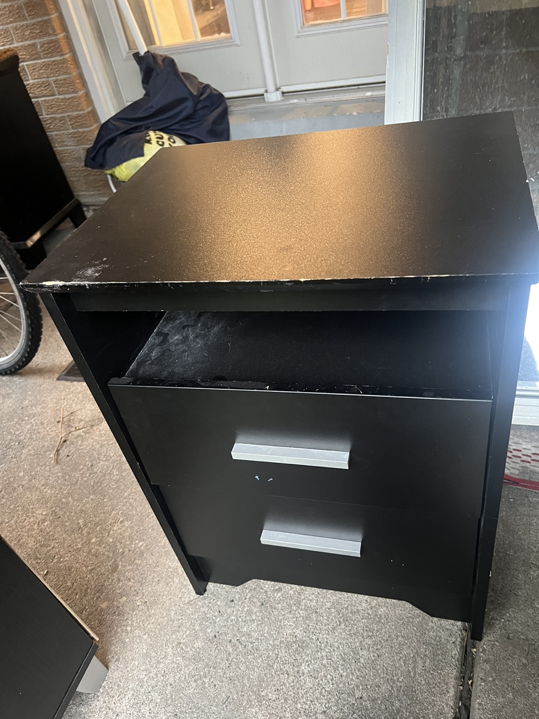 Black 2-Drawer Nightstand needs some repair