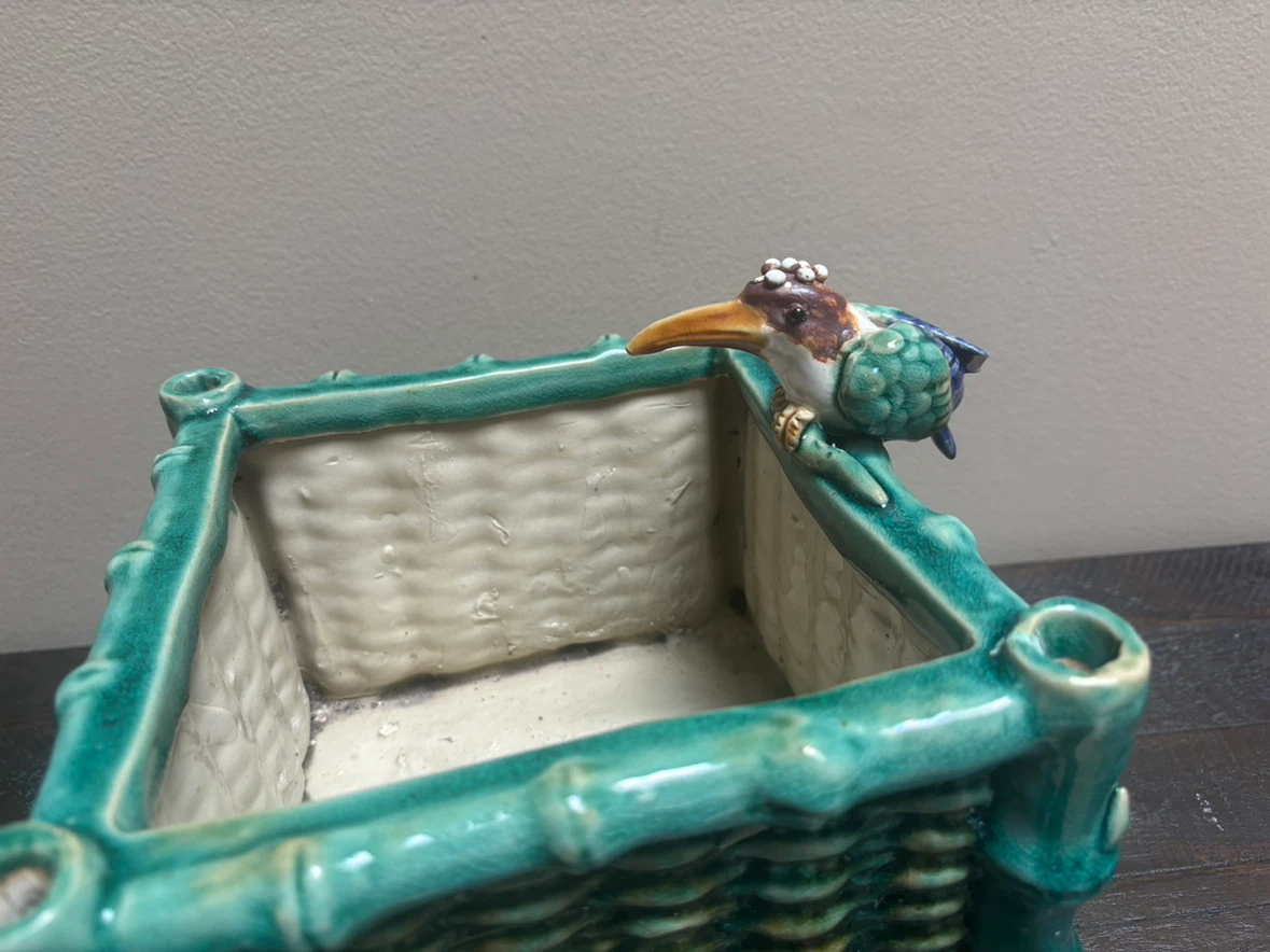 Decorative Ceramic Planter Pot with Bird Detail - photo 2