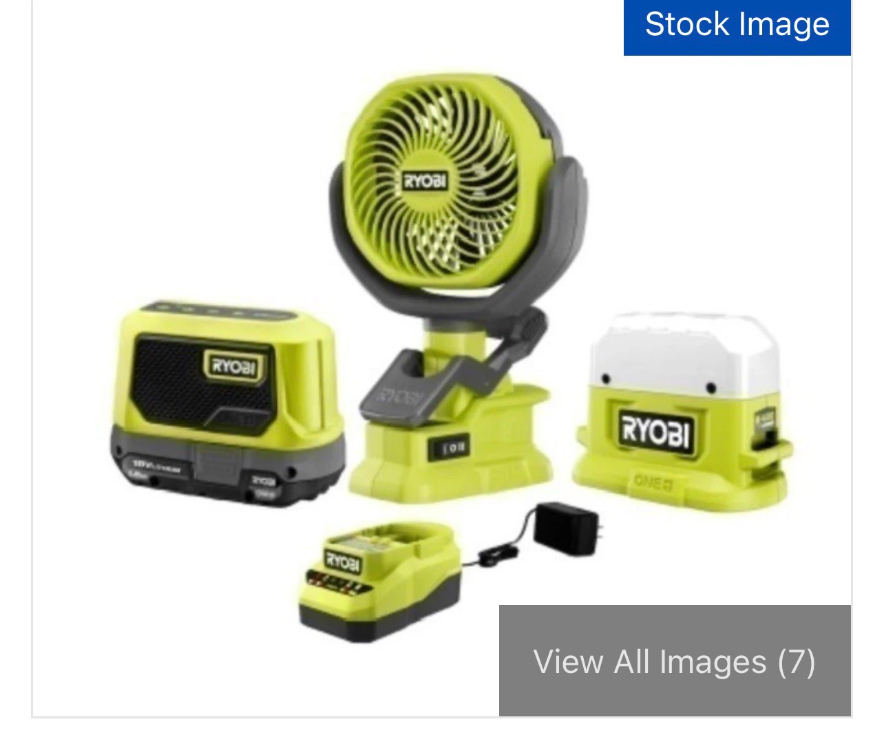 Ryobi ONE+ Portable Fan Kit with Battery and Charger