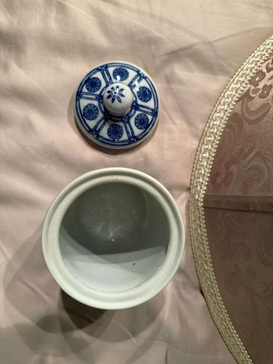 Blue and White Ceramic Jar with Lid - photo 2
