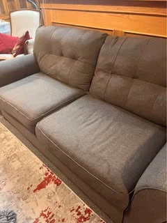 Brown fabric sofa