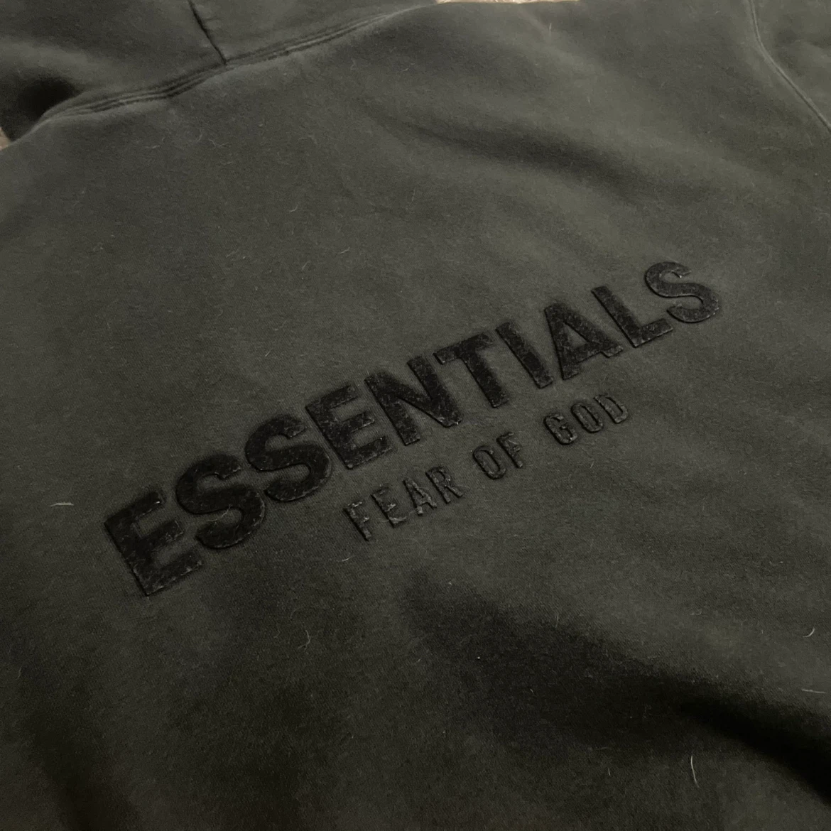Black essentials fear of god hoodie