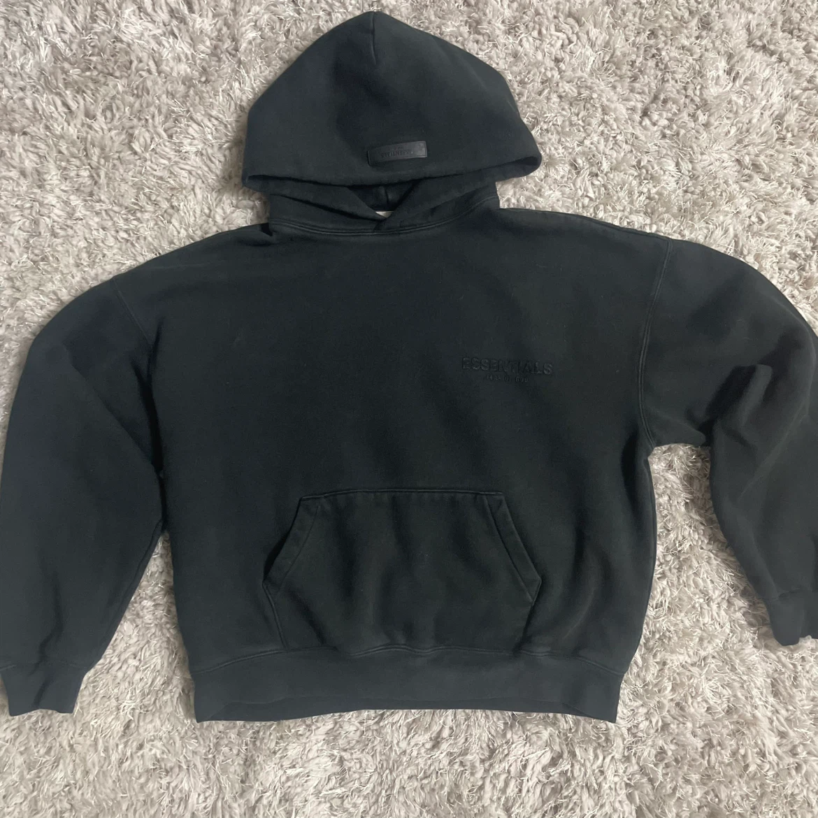 Black essentials fear of god hoodie - photo 2