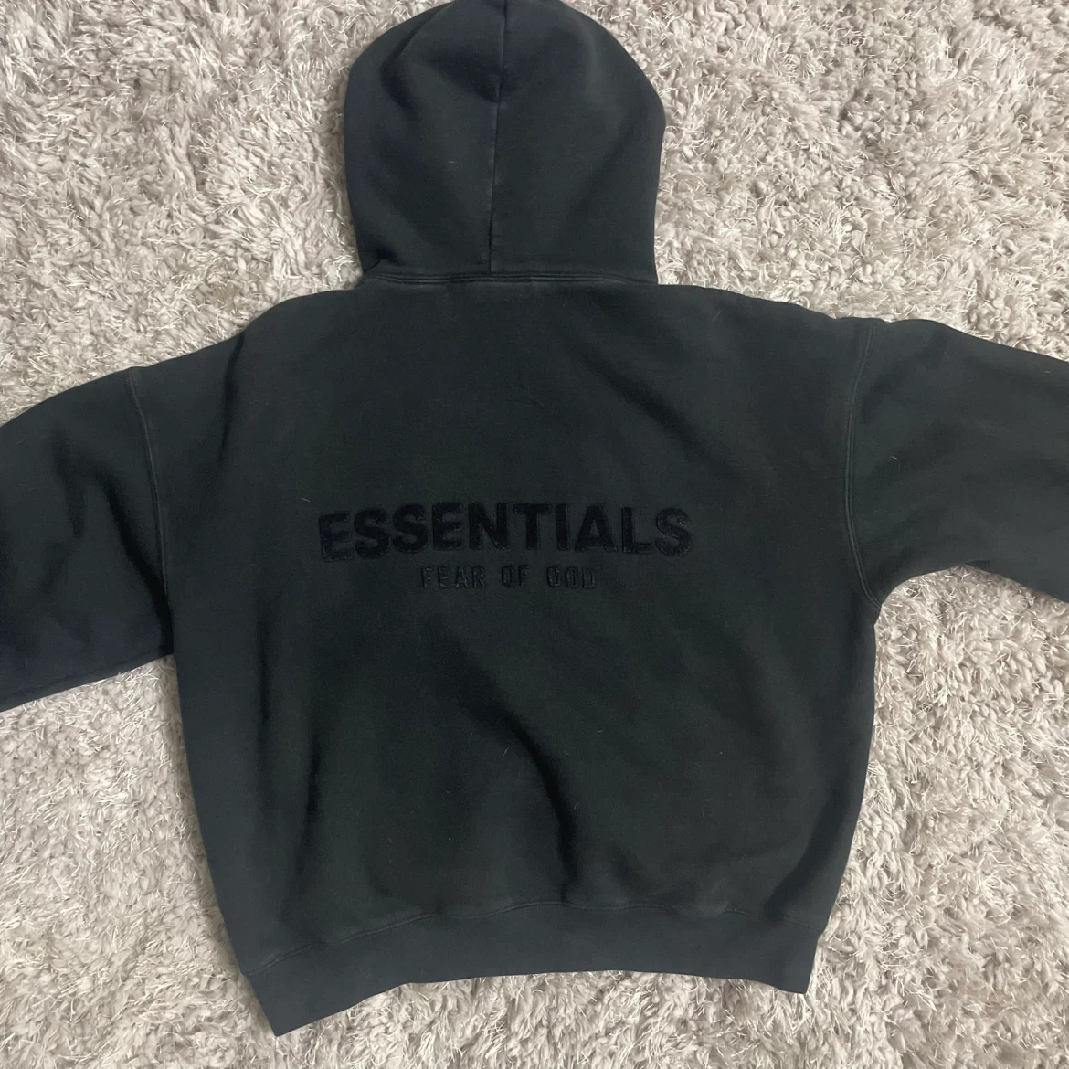 Black essentials fear of god hoodie - photo 3