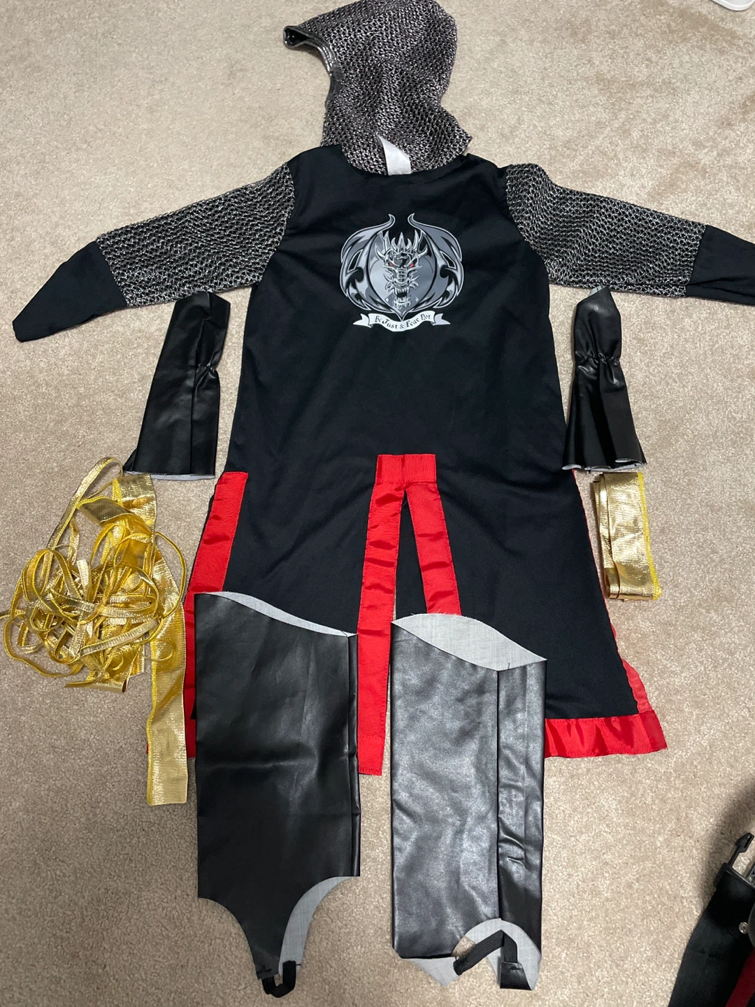 Kids Knight Costume with Chainmail Hood