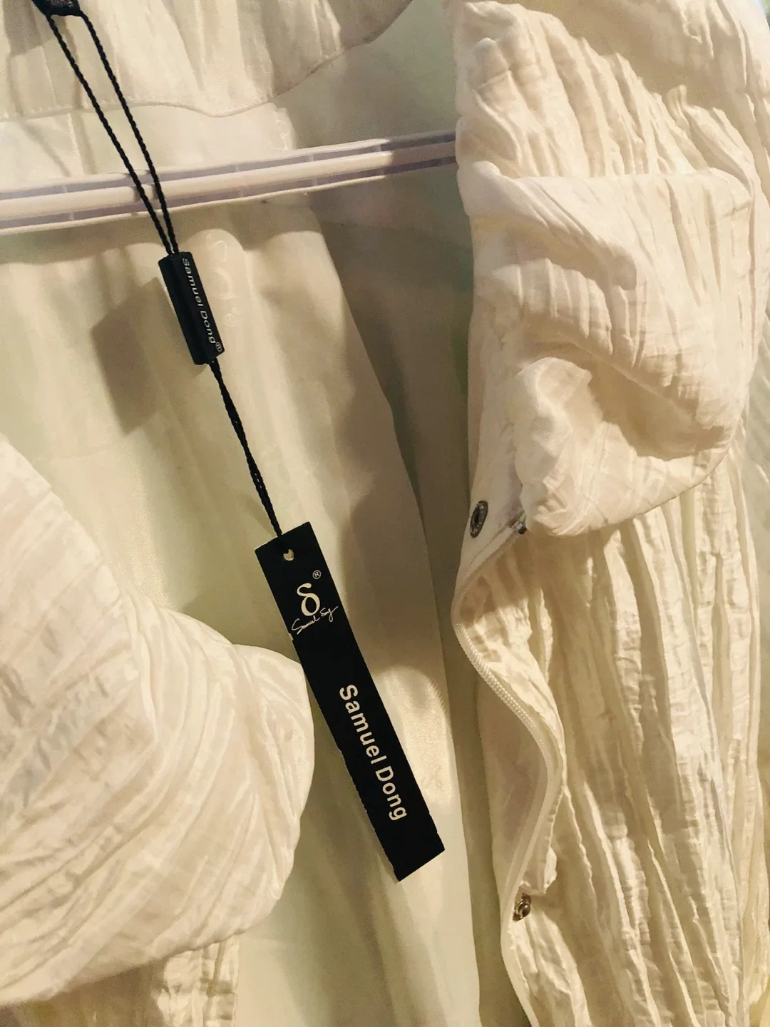Samuel Dong White Textured Hooded Trench Coat - photo 5