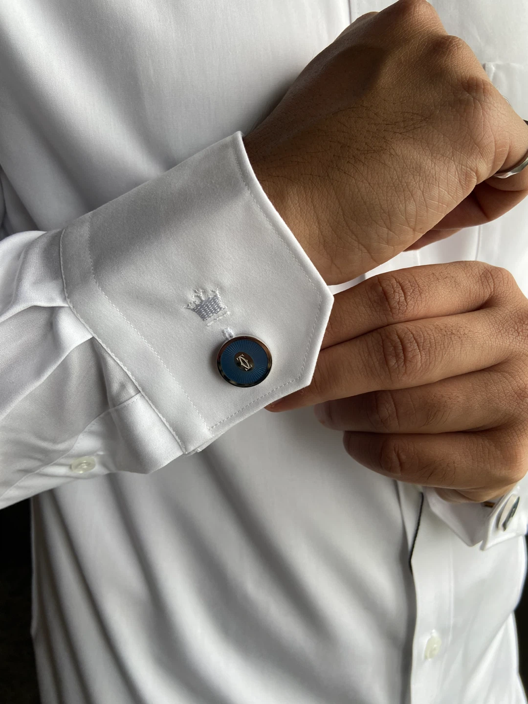 Cartier Cufflinks. Double C. Blue. With box.