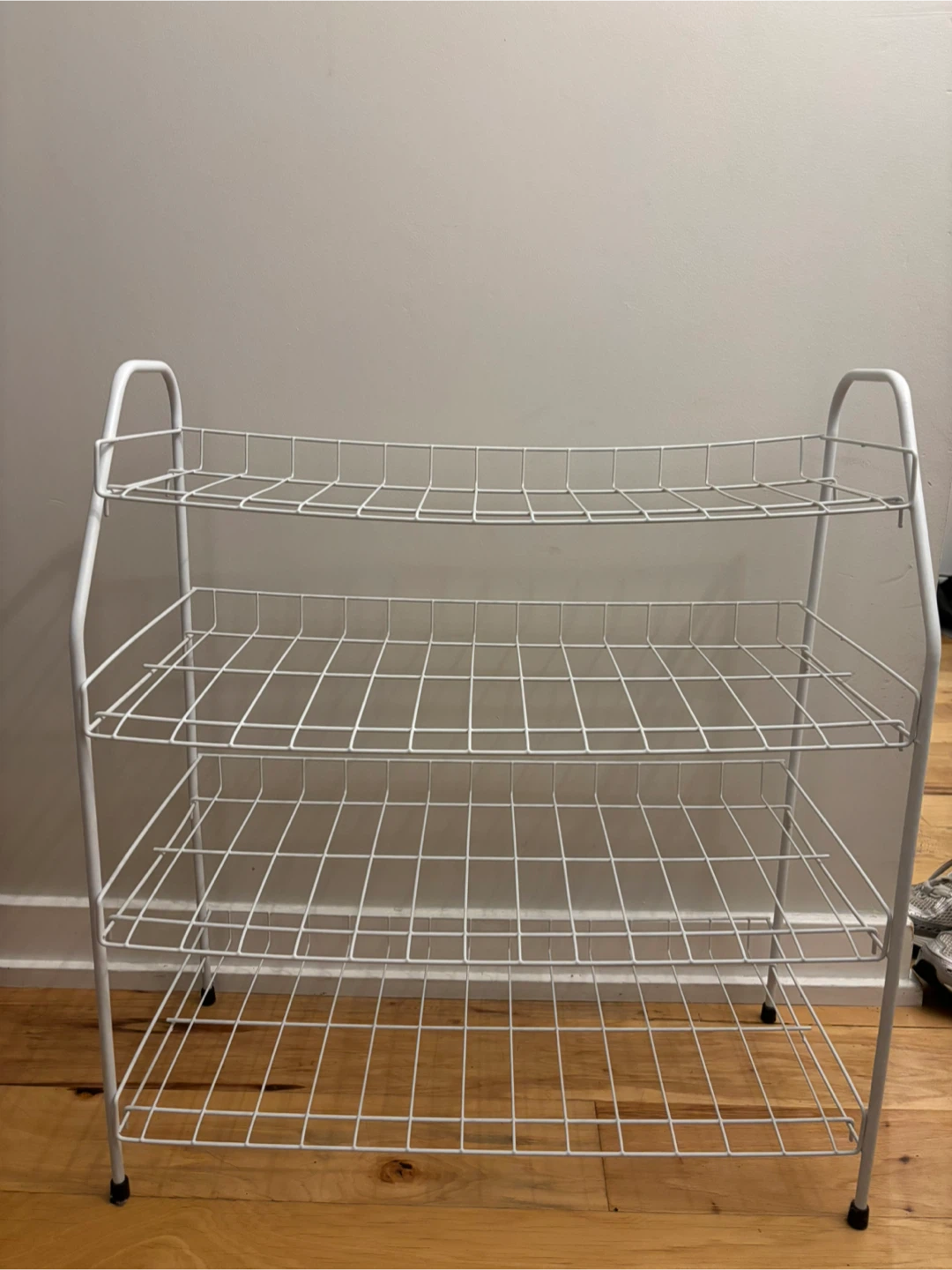 White 4-Tier Wire Shoe Rack