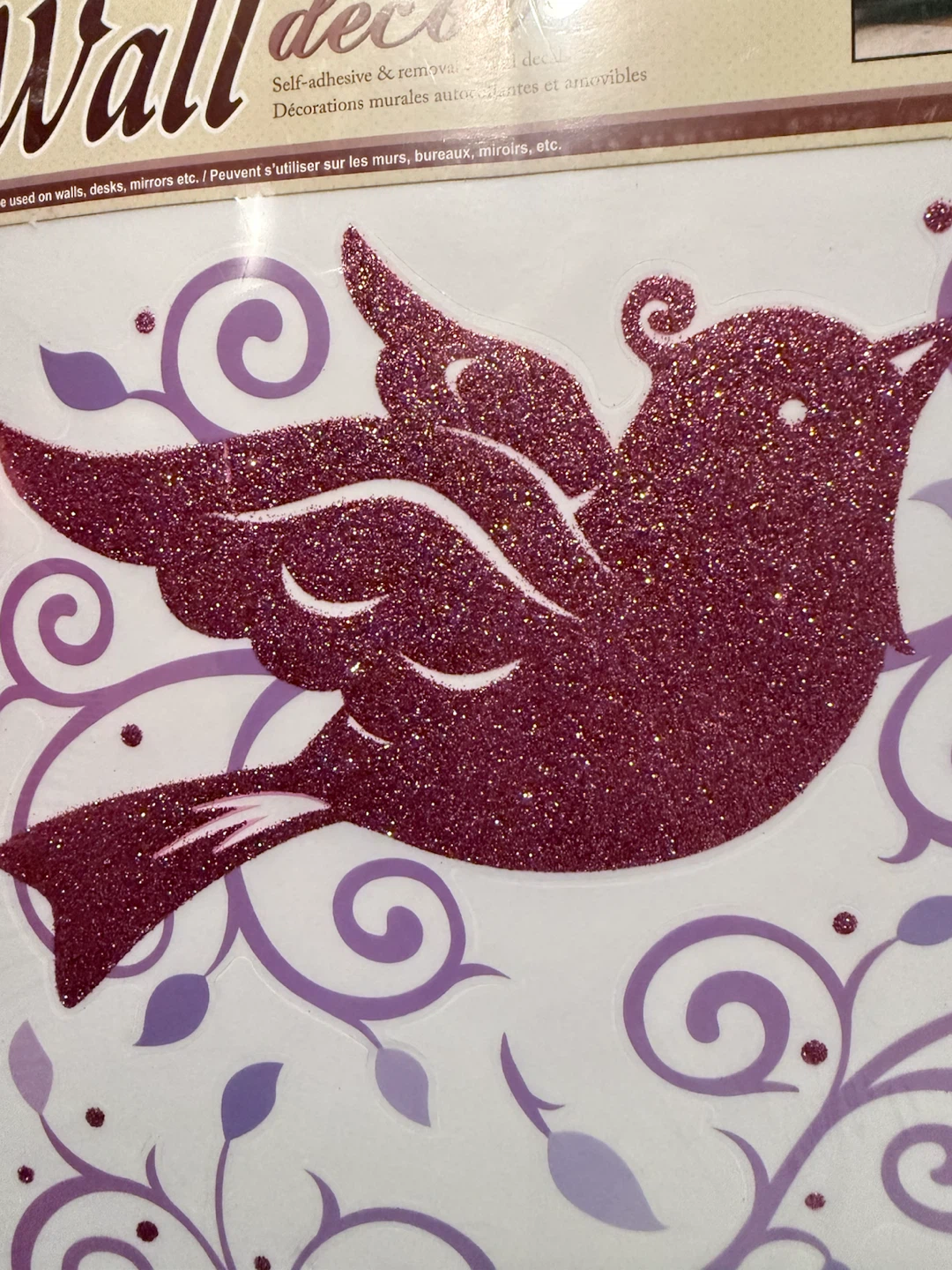 Design Wall sparkly, pink Bird Decor Decals - photo 3
