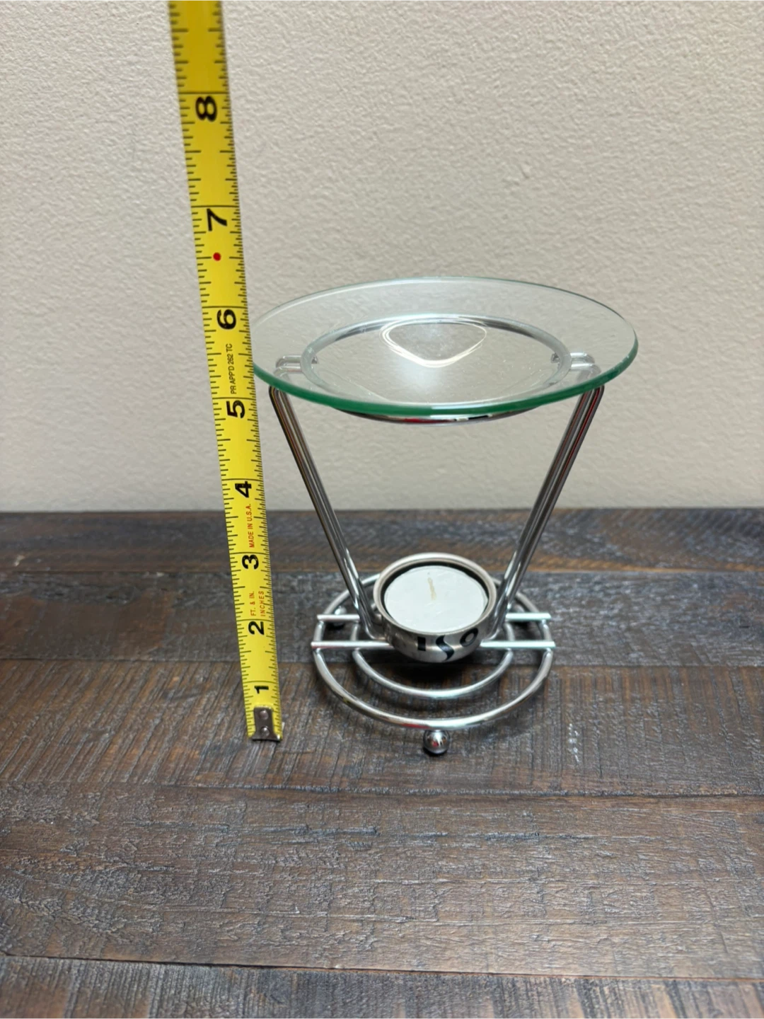 Chrome Oil Burner with Glass Dish - photo 2