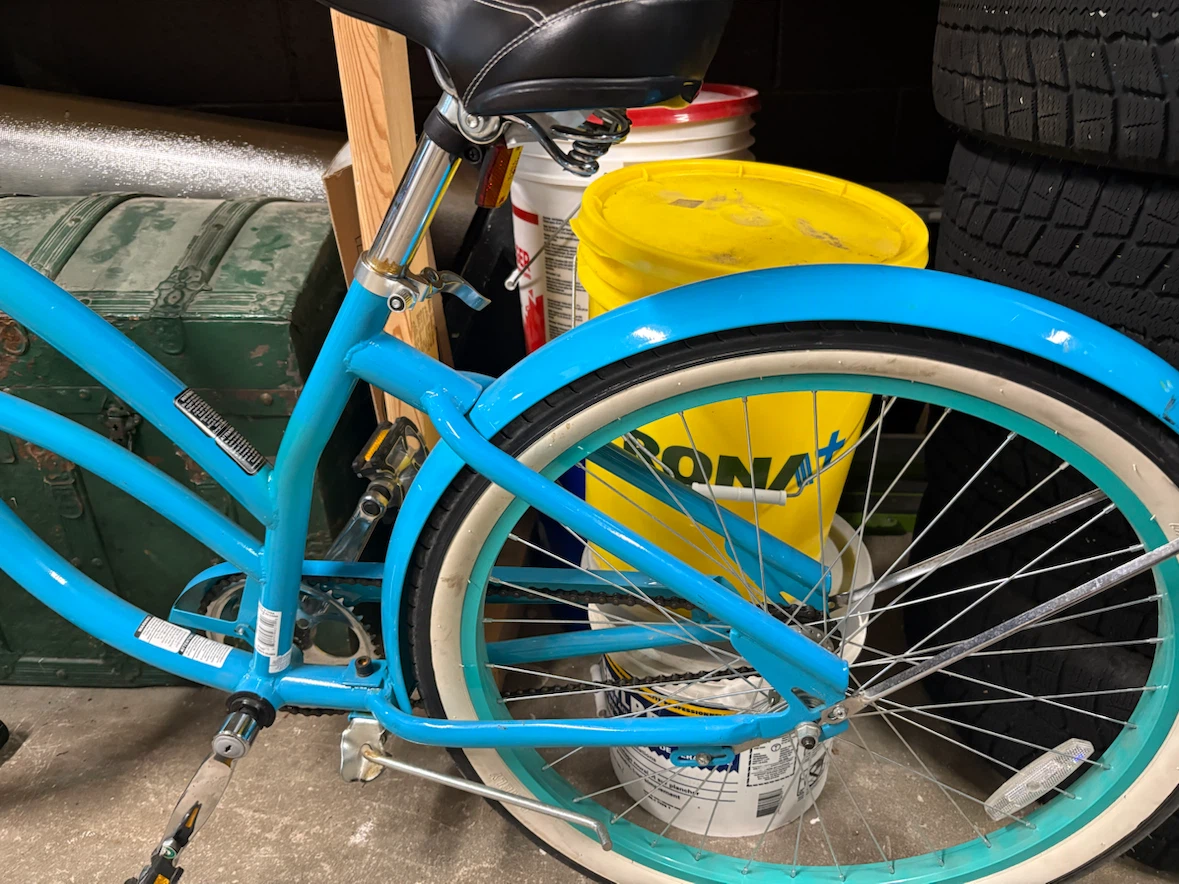 Blue Cruiser Bicycle with Basket - photo 2