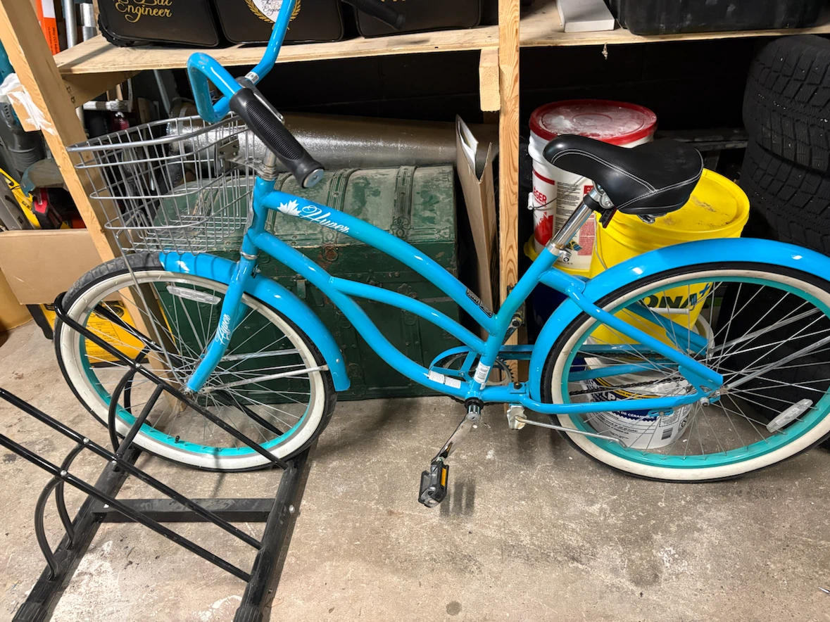 Blue Cruiser Bicycle with Basket - photo 4