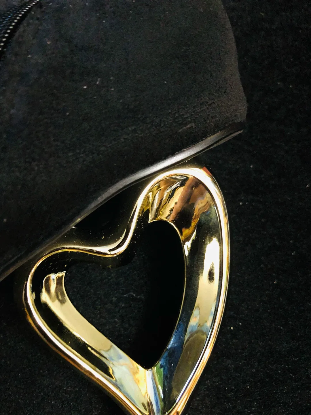 Black open toe boots with gold heart heels 8 - photo 2