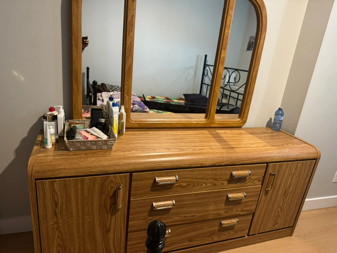 Wooden Dresser with Mirror