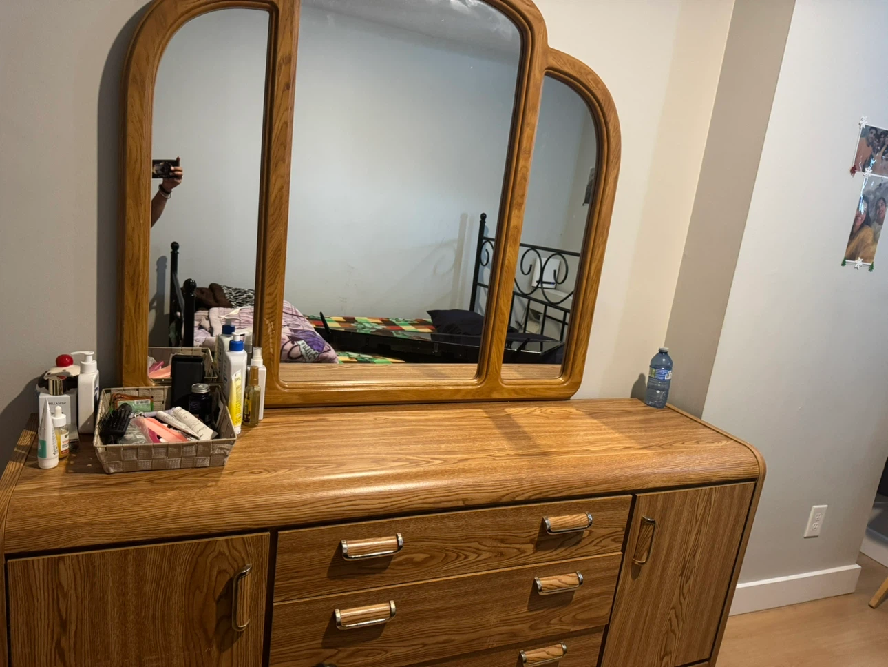 Wooden Dresser with Mirror - photo 3