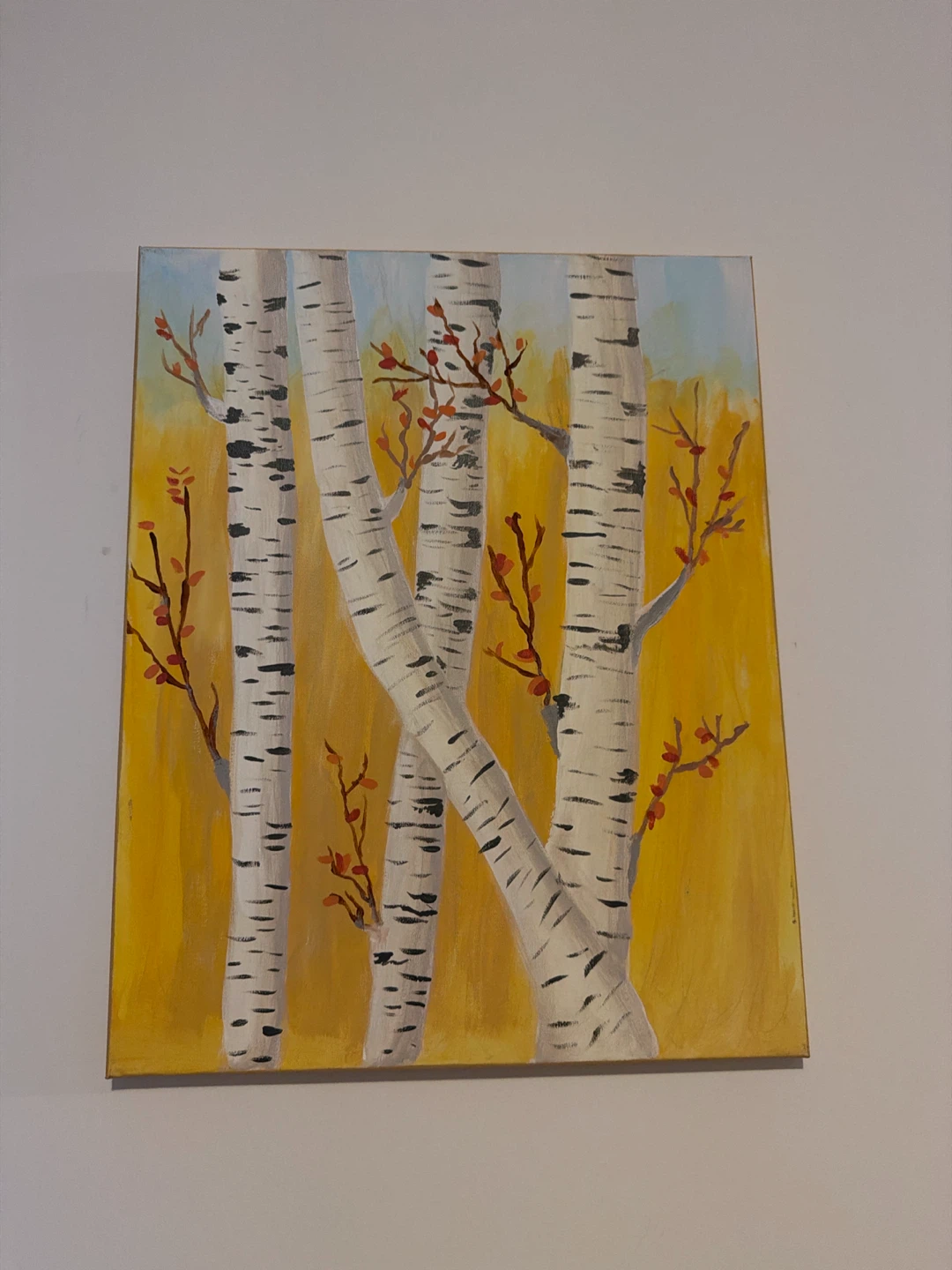 Original Acrylic Painting of Birch Trees