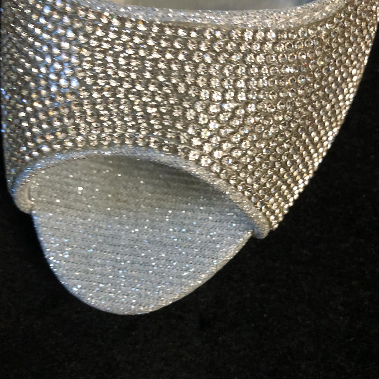 Bella Hanna Silver Rhinestone Peep Toe Heels Size 8 - photo 4
