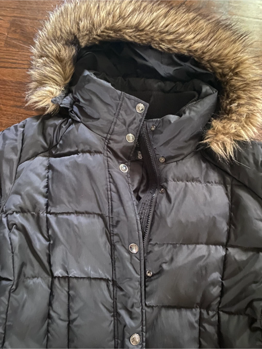 London Fog Black Padded Jacket with Faux Fur Trim - photo 2