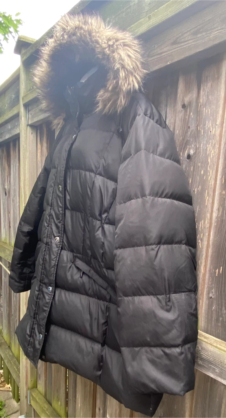 London Fog Black Padded Jacket with Faux Fur Trim - photo 5