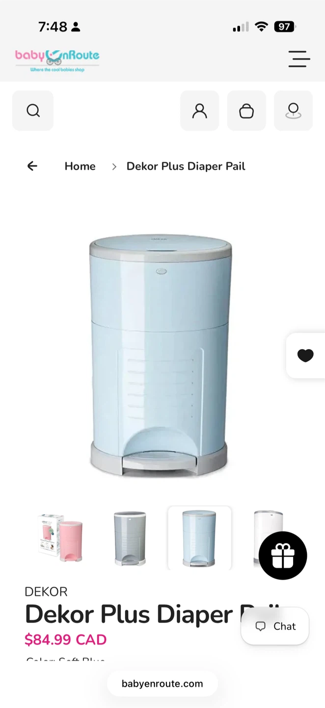 Dekor Plus Diaper Pail (Light Blue)