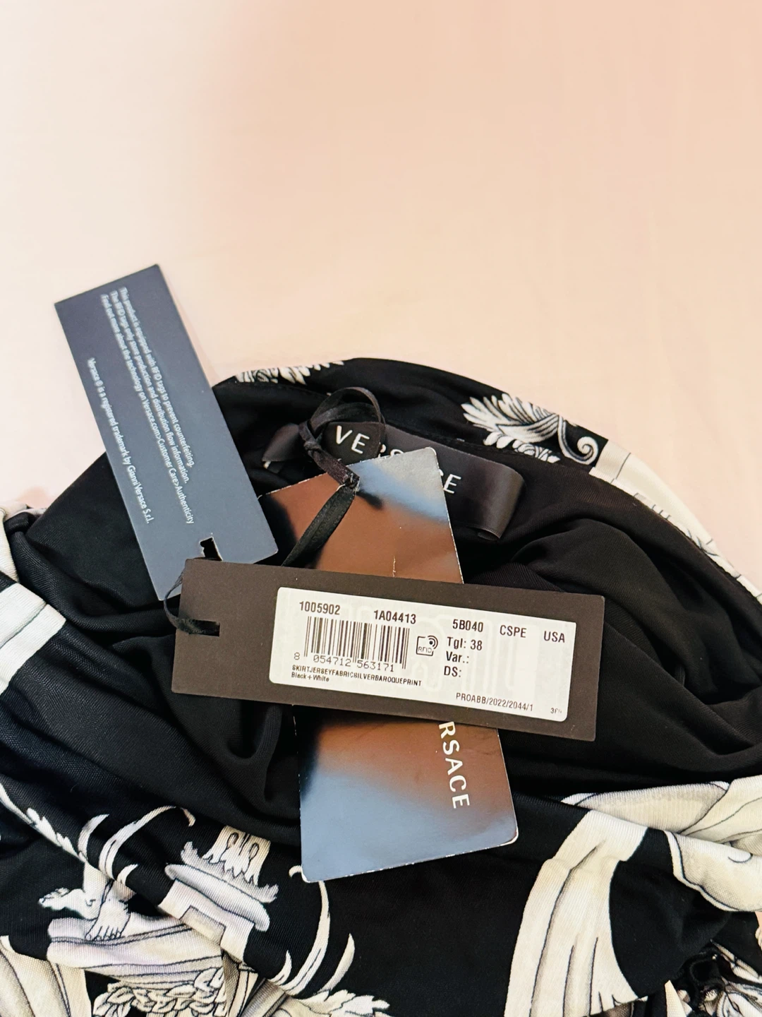Versace Black & White Ruched Mini Dress Size 38 - photo 3
