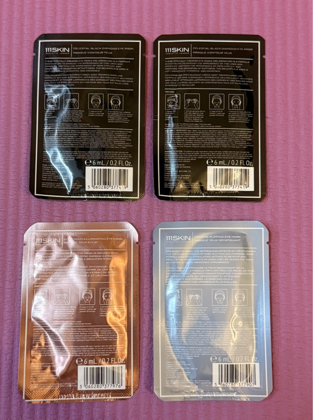 NEW✨111SKIN Eye Masks (2 Black Diamond, 1 Rose Gold, 1 Cryo) - photo 2