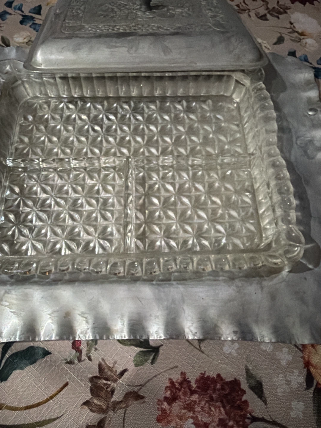 Vintage Cromwell  hand wrought aluminum   Serving Tray with Lid - photo 2