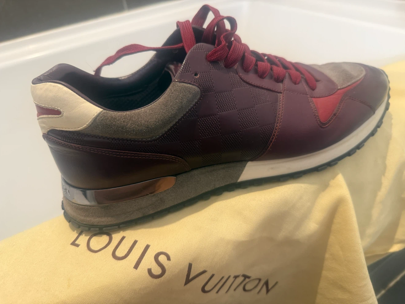 Louis Vuitton Run Away Burgundy Sneaker size 11