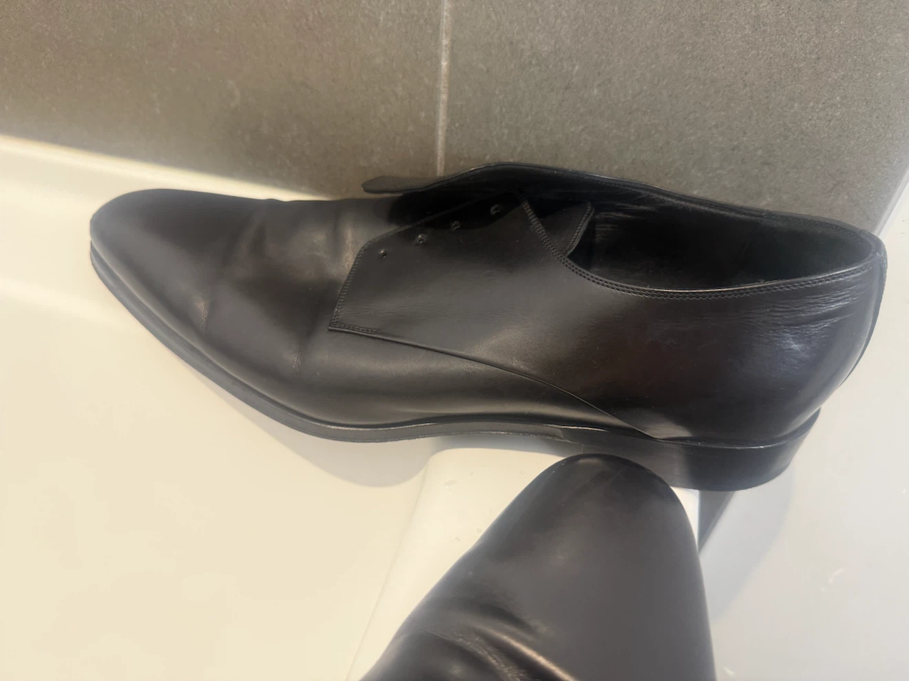 Dior Black leather derby dress shoes paid 1600 size 11.5 - photo 4