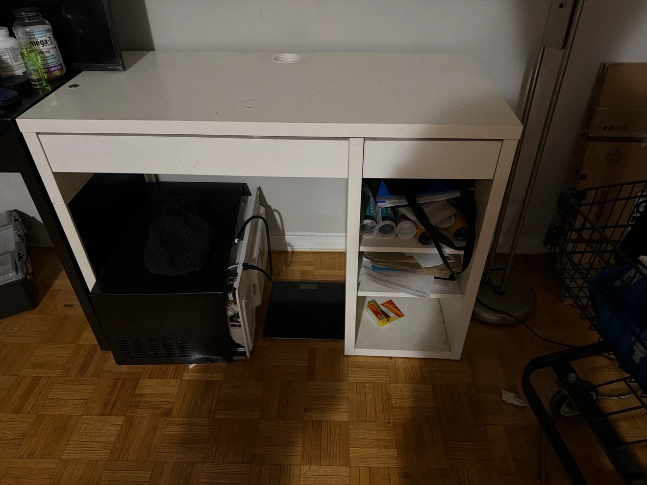 White Desk with Shelves moving sale
